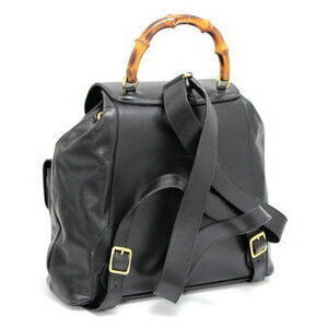 Gucci Backpack Black Bamboo Leather